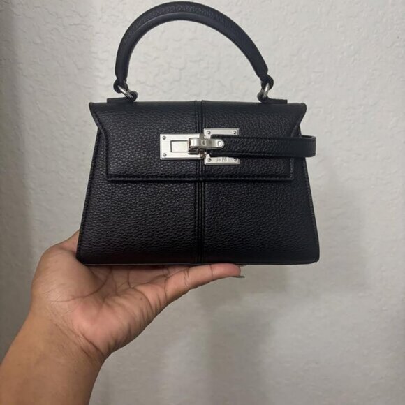 🆕Jw Pei Women Black Vegan Leather Imported Elegant Sustainable Top Handle Bag - Picture 2 of 10